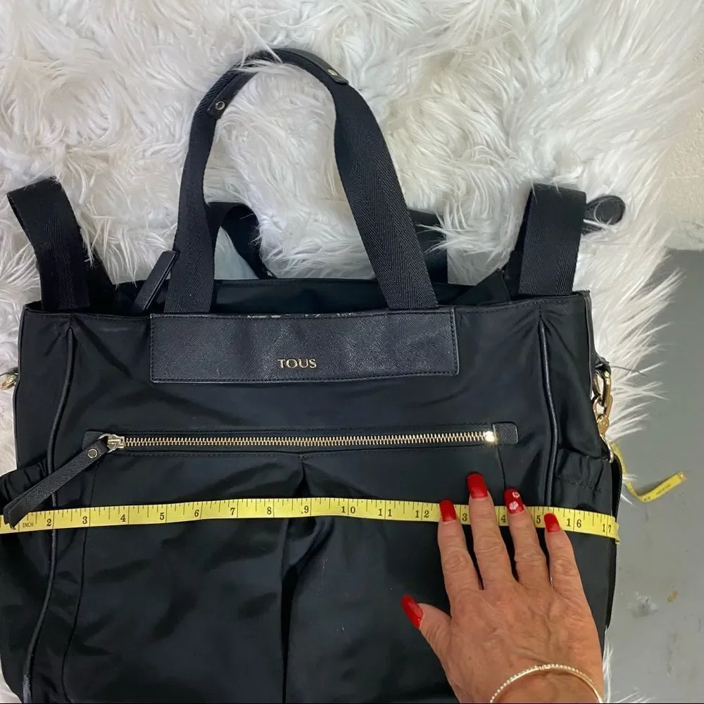 TOUS Black Crossbody Strap Water Repellent Baby Diaper Bag